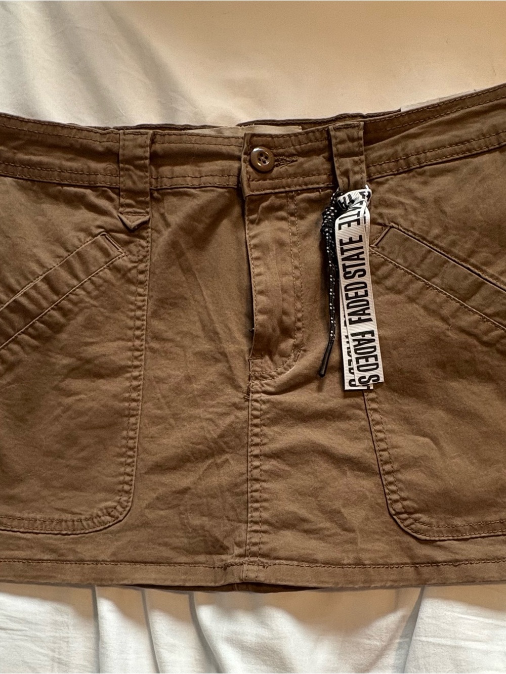 Women’s Flat Front Brown Utility Skirt